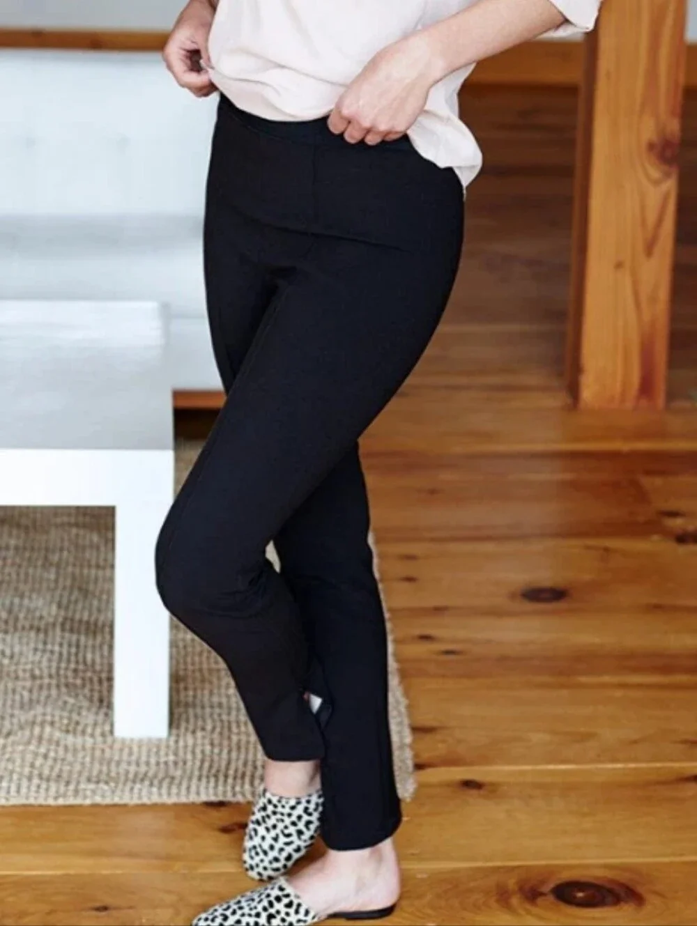 Emerson Fry Black Slim Leg Ponte Knit Pant Size 2 Women's Zip Ankle